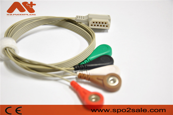 11 핀 원격 측정법 5 리드 ECG 케이블 필립 M4725A는 홀터 기록계를 사용했습니다