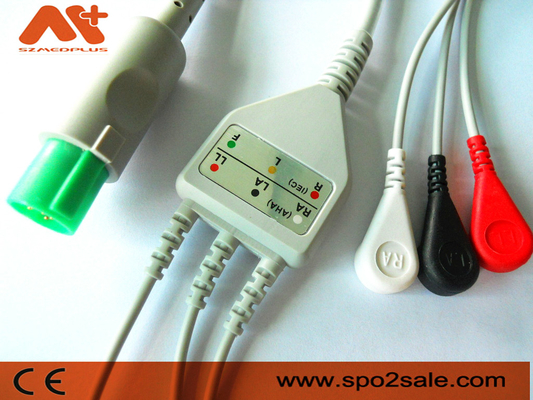 헬리지 적합한 3 리드 갑작스러운 직접 연결 ECG 케이블 - 303-442-99