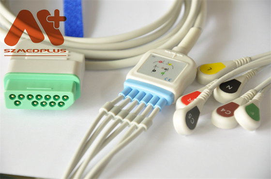 12Pin 니혼 광전 공업 ECG 케이블 6 리드 활기