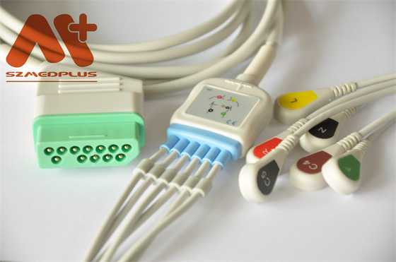 12Pin 니혼 광전 공업 ECG 케이블 6 리드 활기