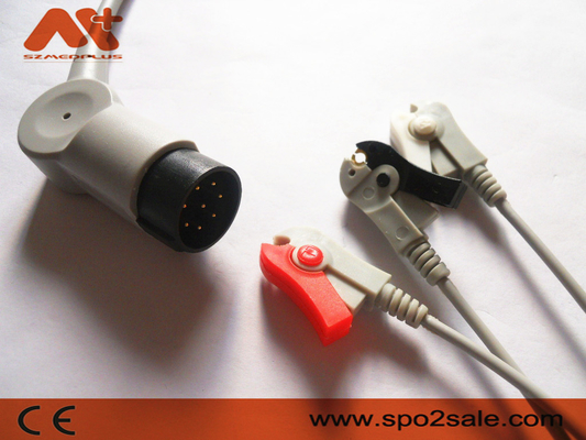 적합한 3Lead 클립 직접 연결 ECG가 전보를 친 니혼 광전 공업 OEC-6102A, OEC-6105A, OEC-6120A, OEC-6120J, OEC-6120K