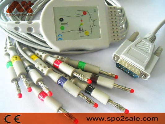 CE ISO13485 CF 10은 트리스메드를 위한 ECG 케이블에게 400 406 ECG 기계를 보내게 합니다