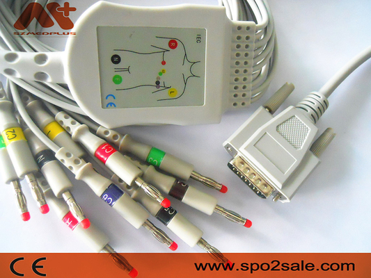 카디오닉스 10 리드 ECG 케이블 카디오닉스 카디오 터치 / 카디오 플러그 EKG 기계