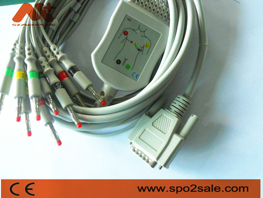 카디오닉스 10 리드 ECG 케이블 카디오닉스 카디오 터치 / 카디오 플러그 EKG 기계